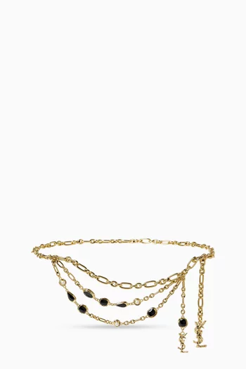 Cassandre Charm Chain Belt in Metal