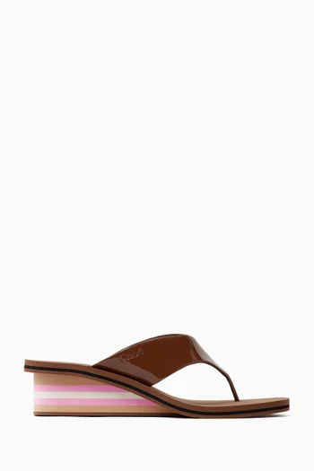Swimming Cool Wedge Sandals in Patent Leather
