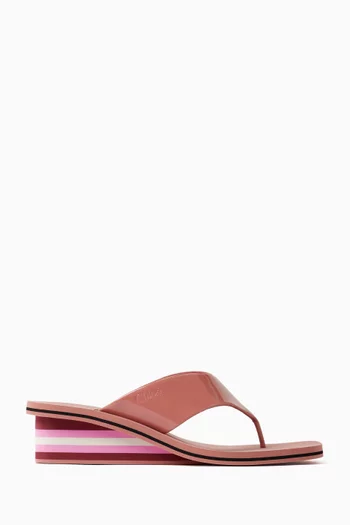 Swimming Cool Wedge Sandals in Patent Leather