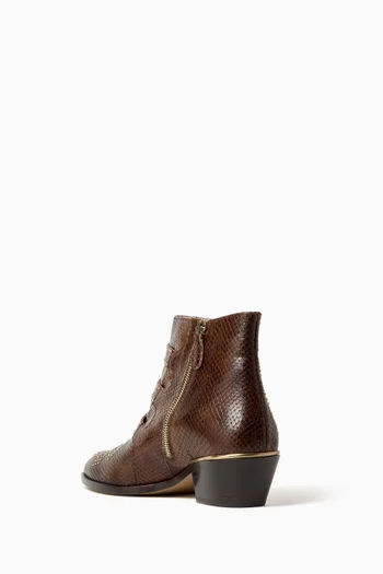 Susanna 40 Ankle Boots in Python-effect Leather