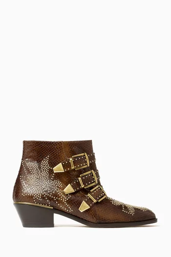Susanna 40 Ankle Boots in Python-effect Leather