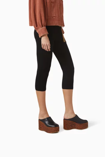 Maxime 95 Platform Mule Sandals in Leather