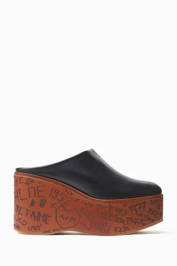 Maxime 95 Platform Mule Sandals in Leather