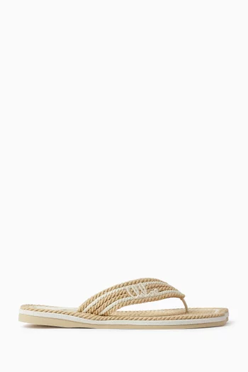 Braided Flip-flop Sandals in Cotton