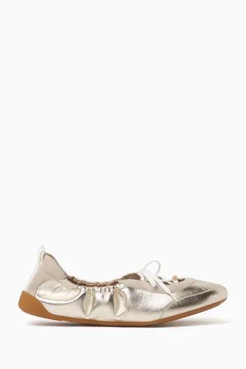 Kick Hybrid Ballerina Sneakers in Metallic Leather