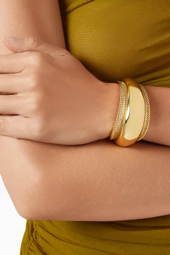 Solara Cuff Bracelet in 24kt Gold-plated Brass