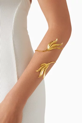 Sylva Twist Cuff Bracelet in 24kt Gold-plated Metal
