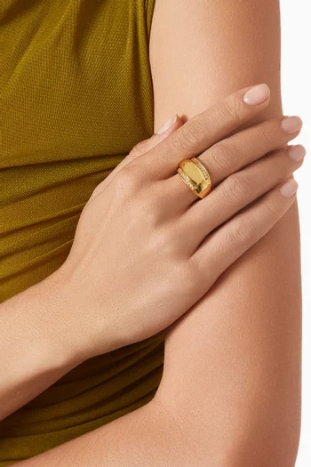 Solara Band Ring in 24kt Gold-plated Metal