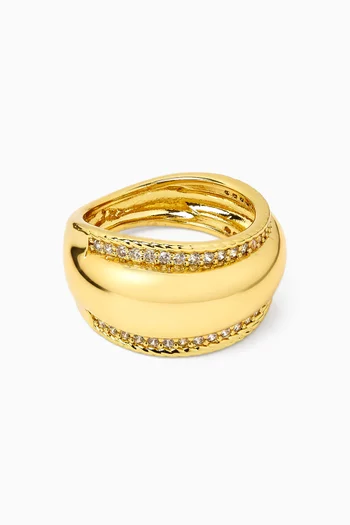Solara Band Ring in 24kt Gold-plated Metal