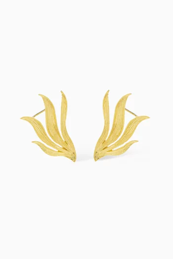 Sylva Ear Cuff Earrings in 24kt Gold-plated Metal