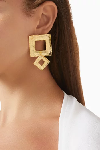 Electra Drop Earrings in 24kt Gold-plated Metal
