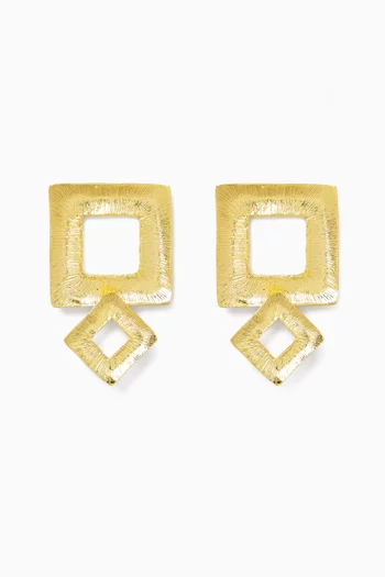 Electra Drop Earrings in 24kt Gold-plated Metal