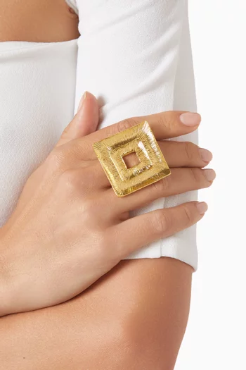 Electra Cocktail Ring in 24kt Gold-plated Metal