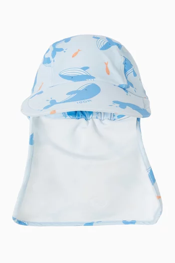 Whale-print Swim Hat