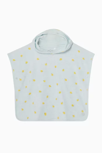Lemon Towelling Hooded Poncho