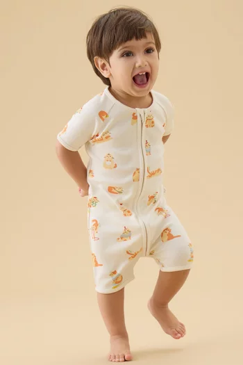 Cat Nap Summer Zip-up Sleepsuit