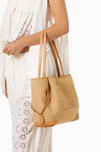 Small Clover Tote Bag in Raffia