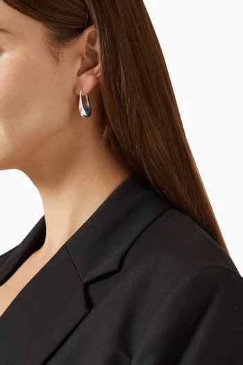 Roscida Drop Hoop Earrings in Sterling Silver