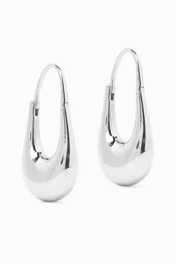 Roscida Drop Hoop Earrings in Sterling Silver