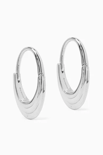Roscida Ridged Earrings in Sterling Silver