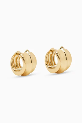 Small Wave Hoop Earrings in 14kt Gold Vermeil
