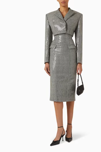 Sequin-embellished Jacket in Virgin Wool