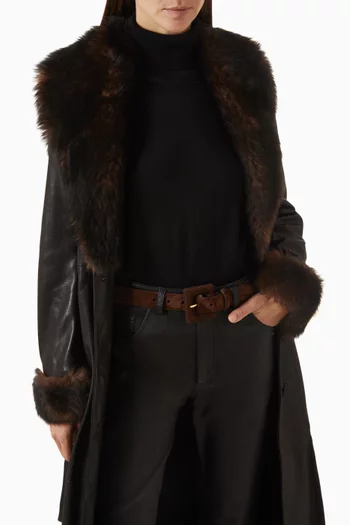 Soma Buckle Belt in Suede
