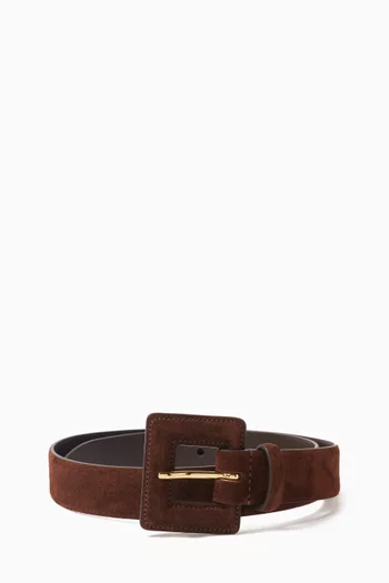 Soma Buckle Belt in Suede