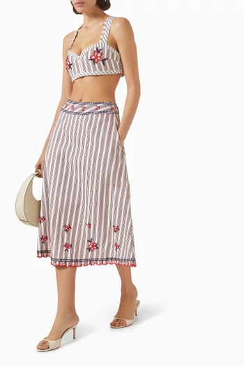 Norin Midi Skirt in Cotton-blend