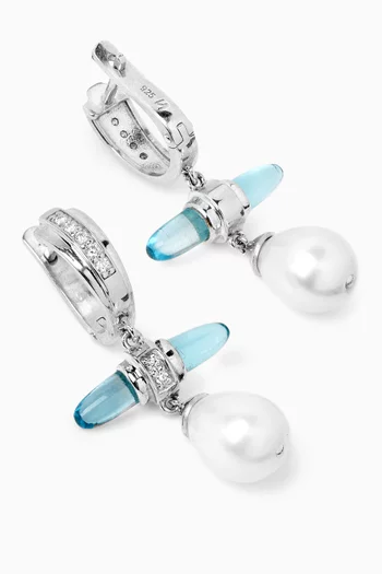 Lunette Barbell Chandelier Hoop Earrings in Sterling Silver