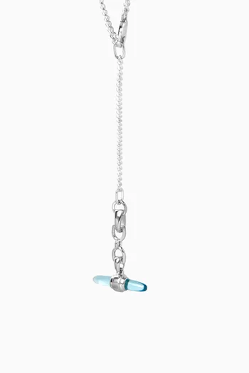 Lunette Barbell Link Necklace in Sterling Silver