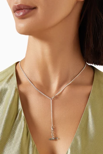 Lunette Barbell Link Necklace in Sterling Silver