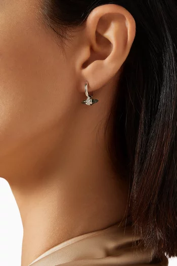 Lunette Barbell Huggie Earrings in Sterling Silver