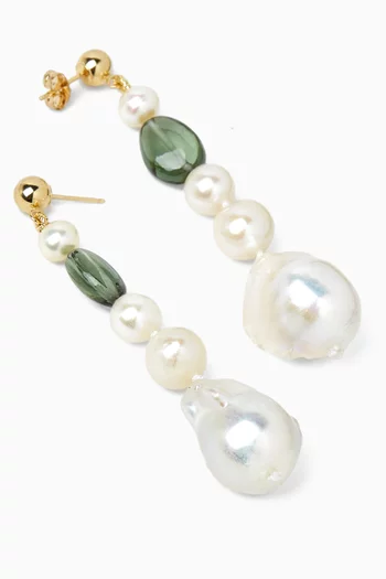Poet Pearl Earrings in 14kt Yellow Gold