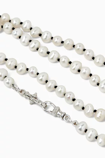 Pearl Vintage Clip Chain Necklace in Sterling Silver