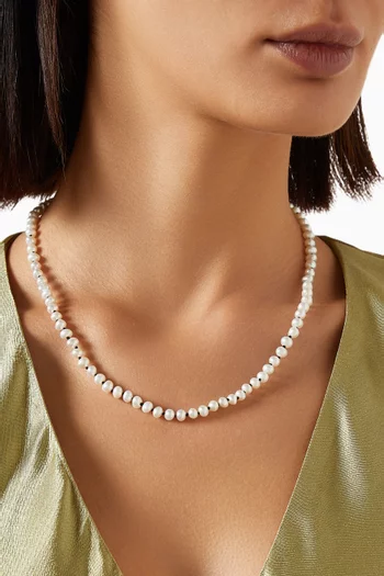 Pearl Vintage Clip Chain Necklace in Sterling Silver