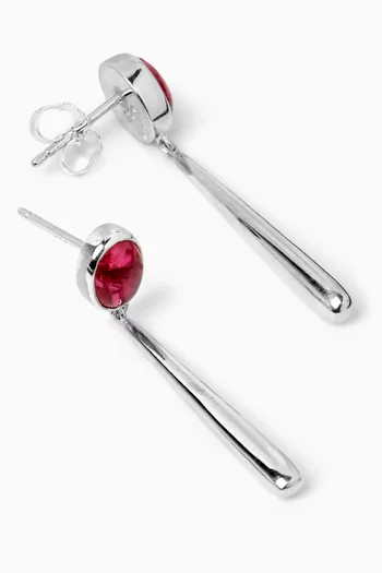 Cousteau Gem Link Earrings in Sterling Silver