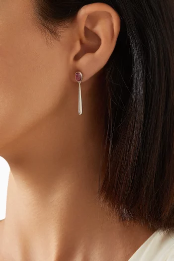 Cousteau Gem Link Earrings in Sterling Silver