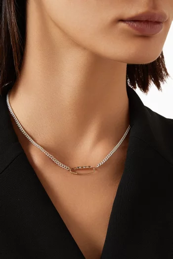 Petite Industrial Baguette Safety Pin Necklace