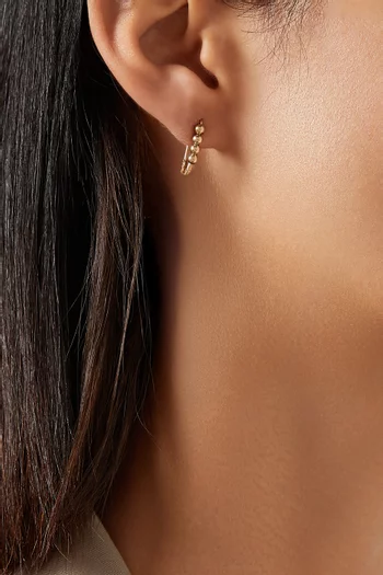 Mini Friendship Bead Safety Pin Single Earring in 14kt Yellow Gold
