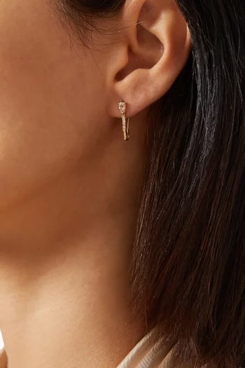 Mini Sapphire & Diamond Safety Pin Single Earring in 14kt Yellow Gold