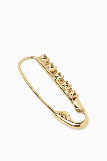 Diamond Safety Pin Single Earring in 14kt Yellow Gold