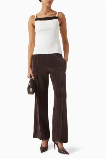 Cropped Sweatpants in Velvet