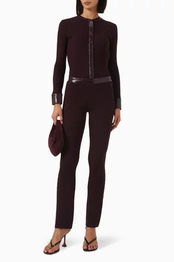 Vinyl Knit Flare Pants