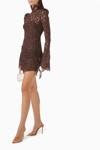 Bodita Sash Mini Dress in Cotton Lace