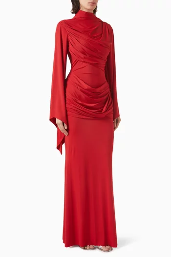 Perisa Twist Maxi Dress in Jersey