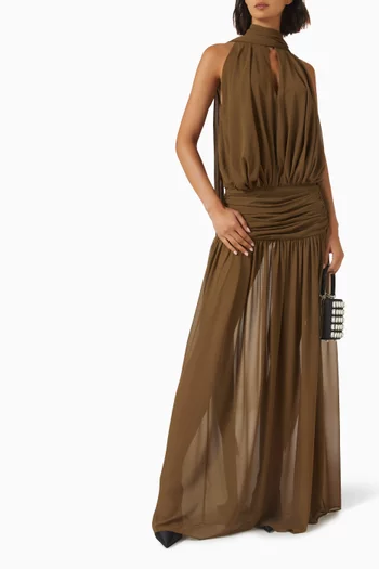 Cruz Sheer Maxi Dress in Chiffon