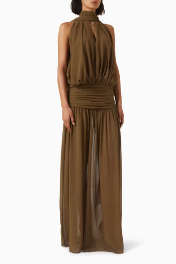 Cruz Sheer Maxi Dress in Chiffon