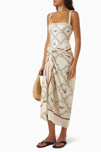 Lavanda Azucar Pareo Skirt in Cotton-silk