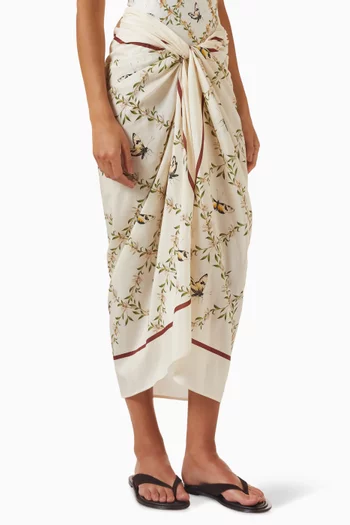 Lavanda Azucar Pareo Skirt in Cotton-silk